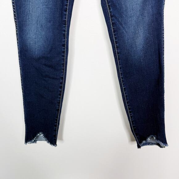 Kut From The Kloth 4P Connie Fab Ab Ankle Skinny Jeans High Rise Chewed Hem Blue - Picture 4 of 11